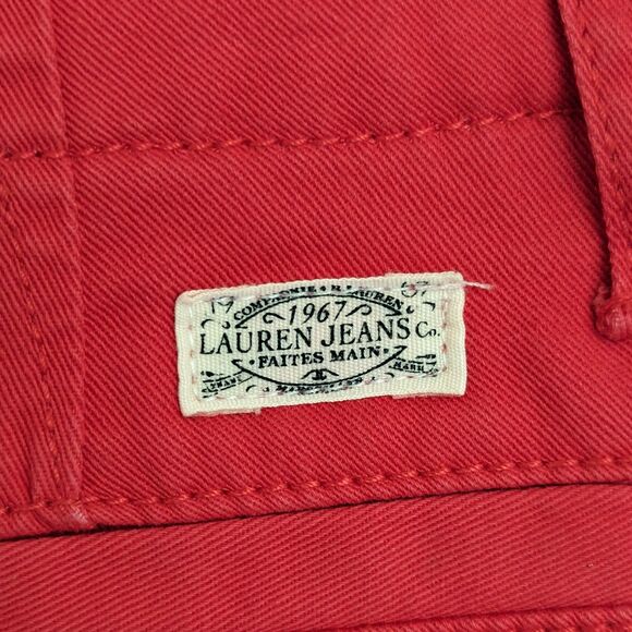LRL Ralph Lauren Jeans Co Red Cotton Midcalf Chino Capri Womens Size 2P - Picture 4 of 12